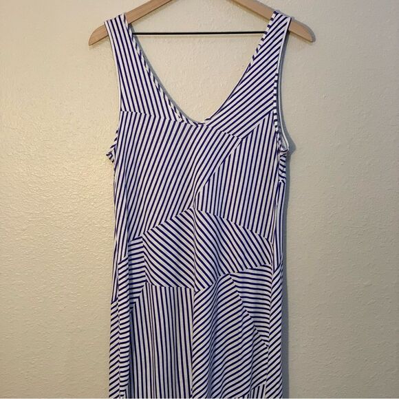 MOTHERHOOD Stripped Tank Dress Women’s Medium Tall Blue white Maternity. - Picture 4 of 12